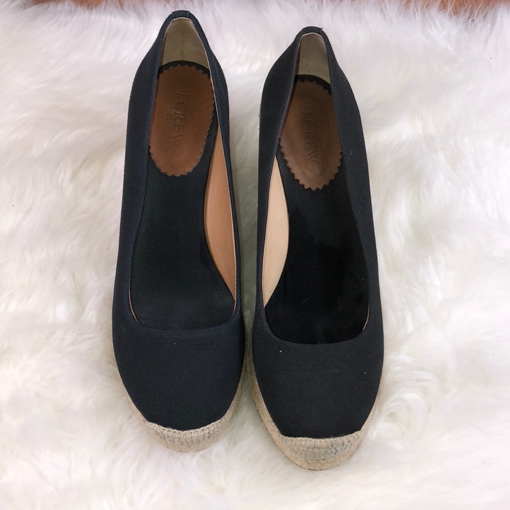 J.Crew Seville Wedges Black Sz:10